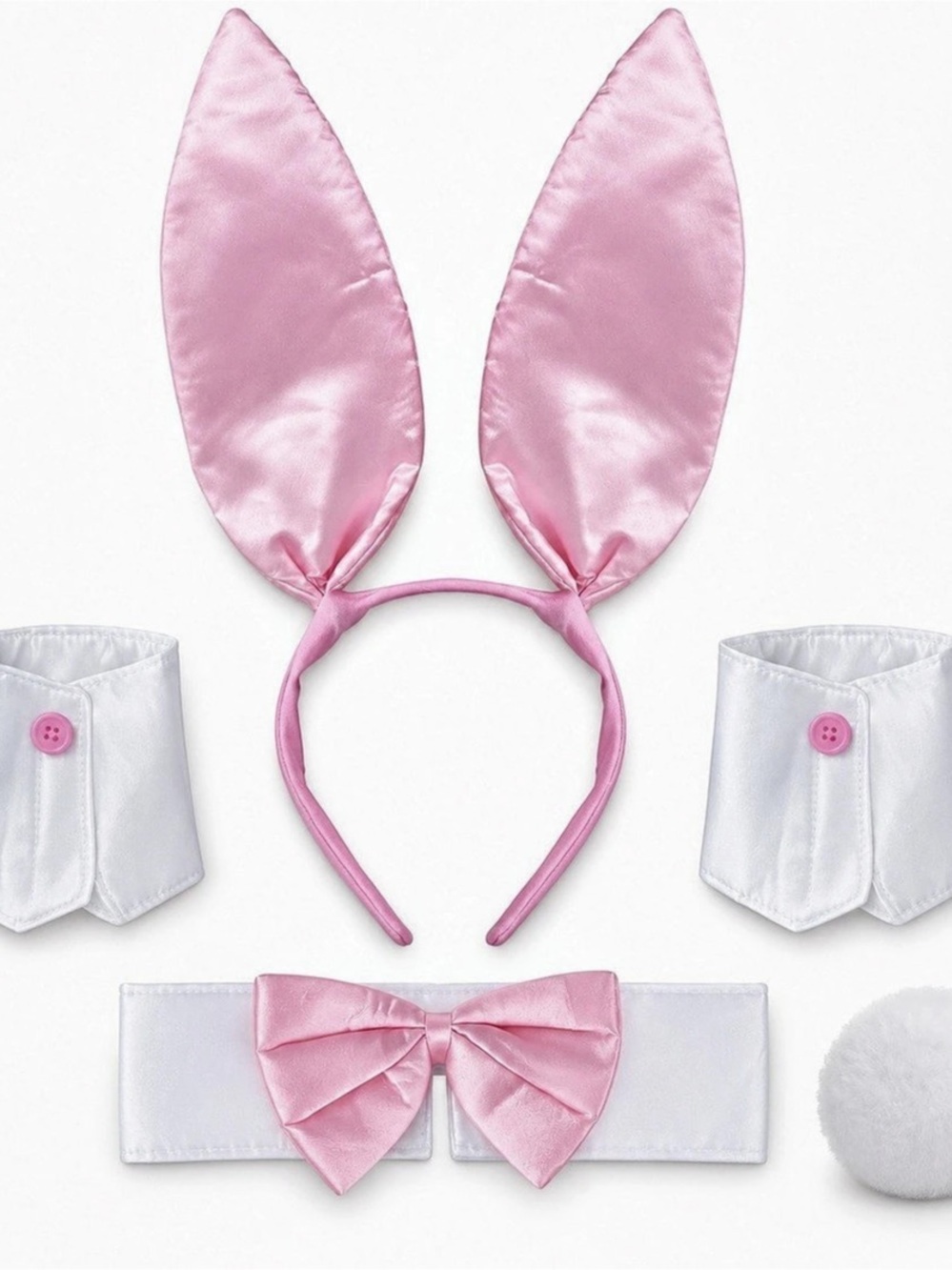 Bunny Costume Accessory Set in Pink & White